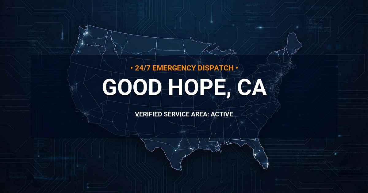 Emergency Plumbing Dispatch Map for Plumbing Services: Good Hope, CA