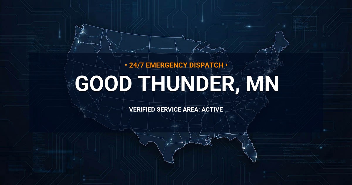 Emergency Plumbing Dispatch Map for Plumbing Services: Good Thunder, MN
