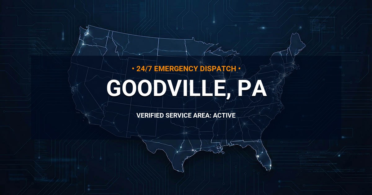 Emergency Plumbing Dispatch Map for Plumbing Services: Goodville, PA