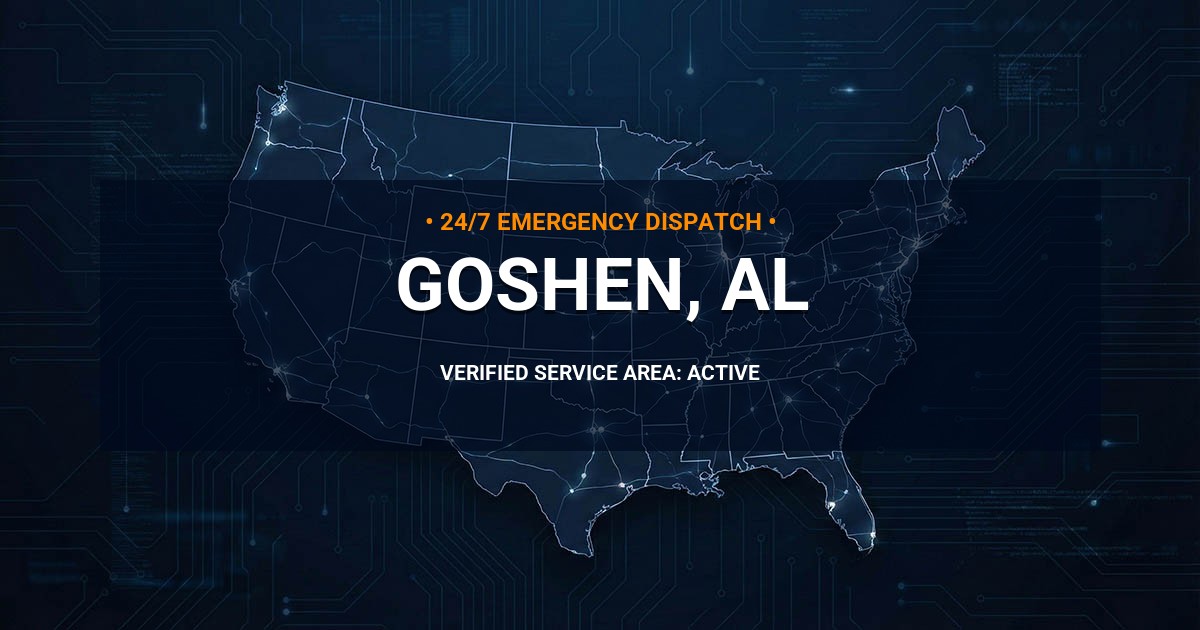 Emergency Plumbing Dispatch Map for Plumbing Services: Goshen, AL