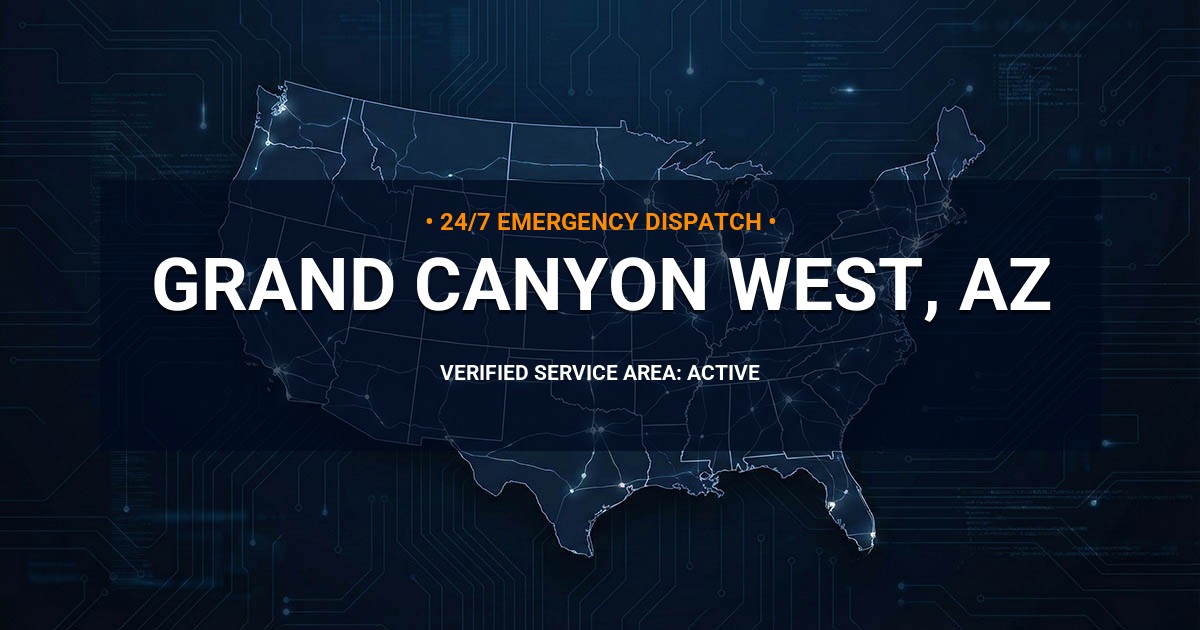 Emergency Plumbing Dispatch Map for Plumbing Services: Grand Canyon West, AZ