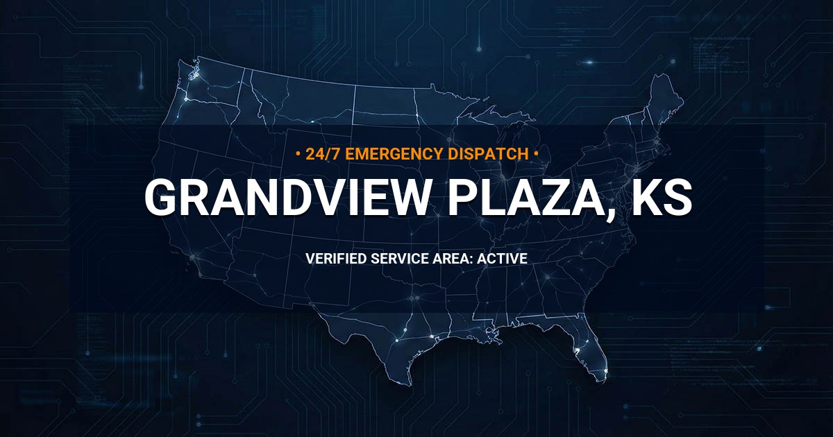 Emergency Plumbing Dispatch Map for Plumbing Services: Grandview Plaza, KS
