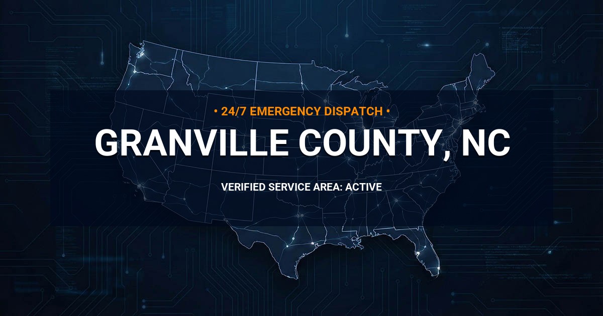 Emergency Plumbing Dispatch Map for Granville County Plumbing Logistics
