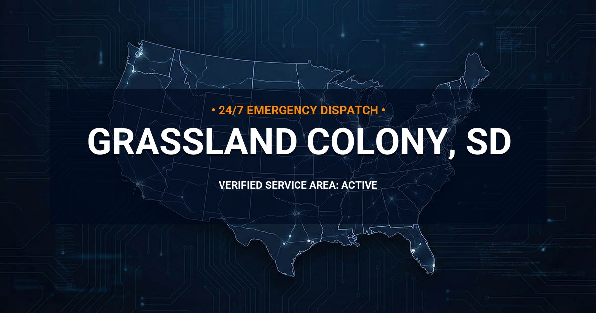Emergency Plumbing Dispatch Map for Plumbing Services: Grassland Colony, SD