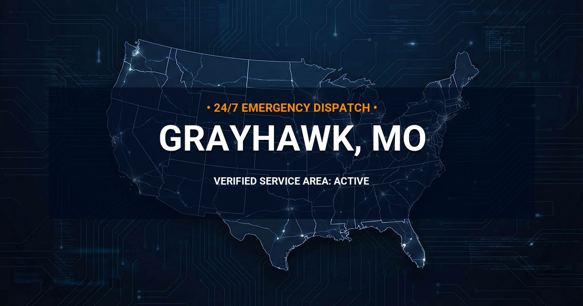 Emergency Plumbing Dispatch Map for Plumbing Services: Grayhawk, MO