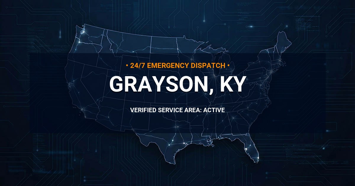 Emergency Plumbing Dispatch Map for Plumbing Services: Grayson, KY