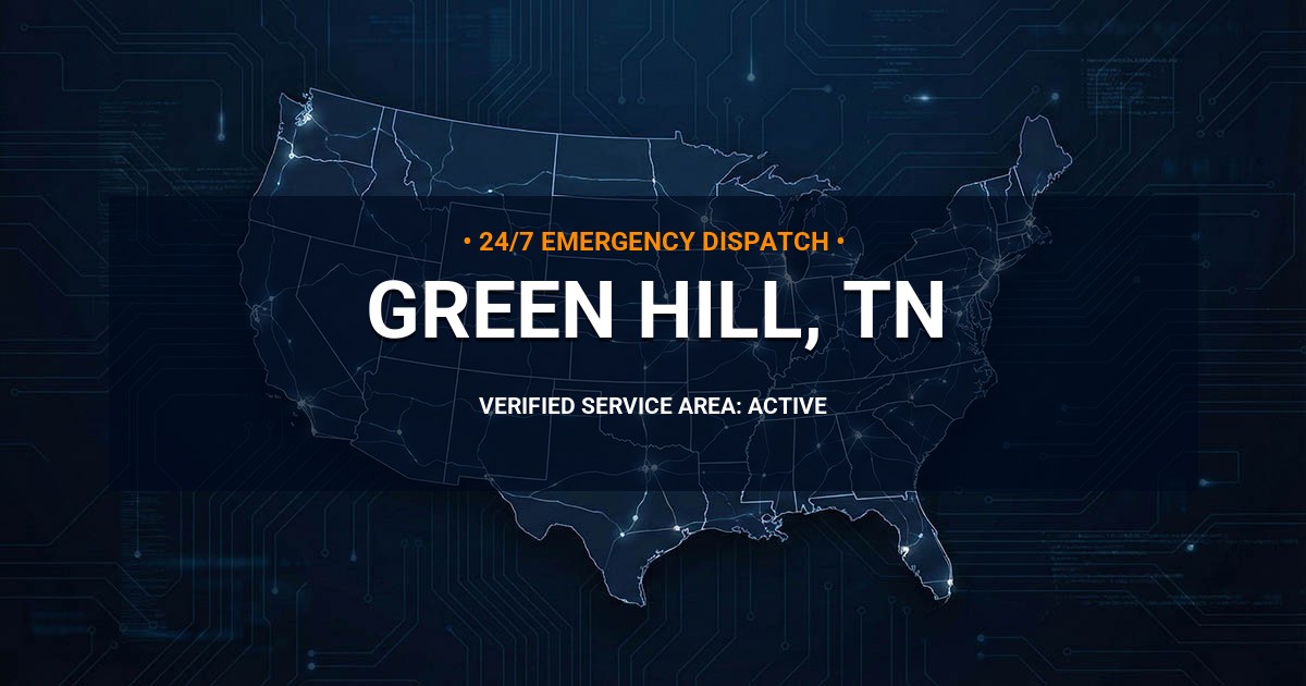 Emergency Plumbing Dispatch Map for Plumbing Services: Green Hill, TN