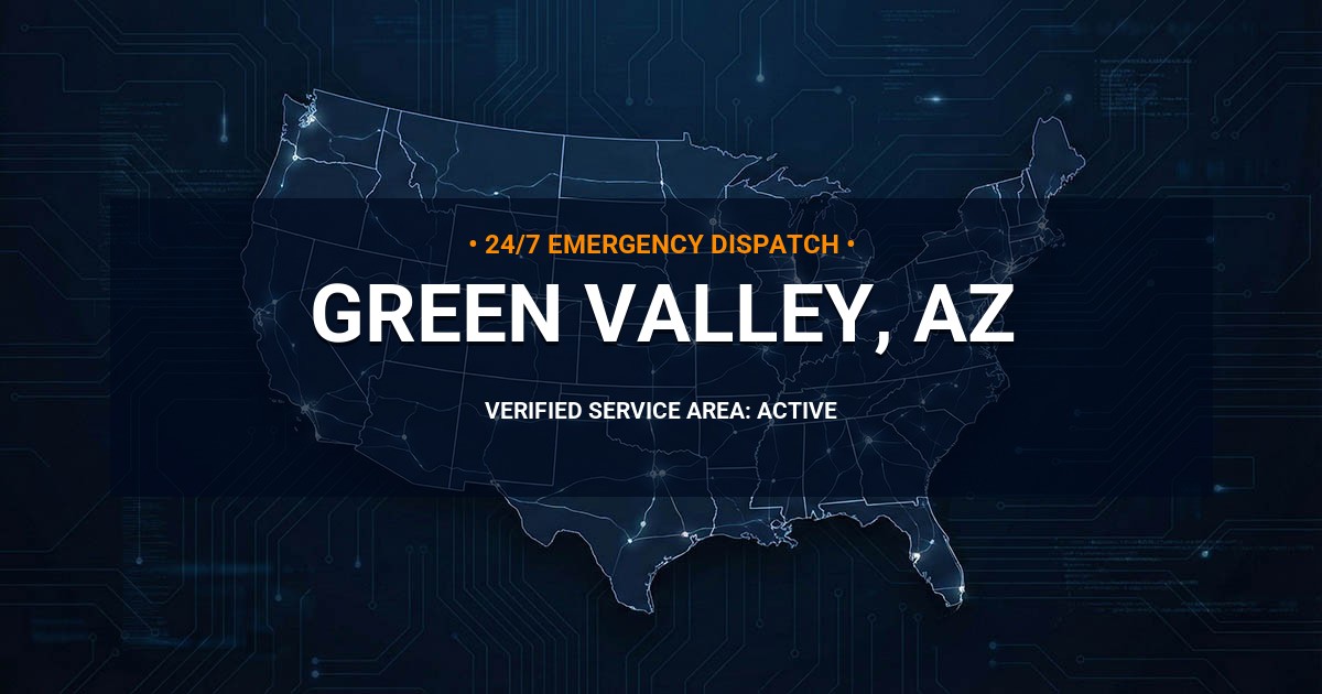 Emergency Plumbing Dispatch Map for Plumbing Services: Green Valley, AZ