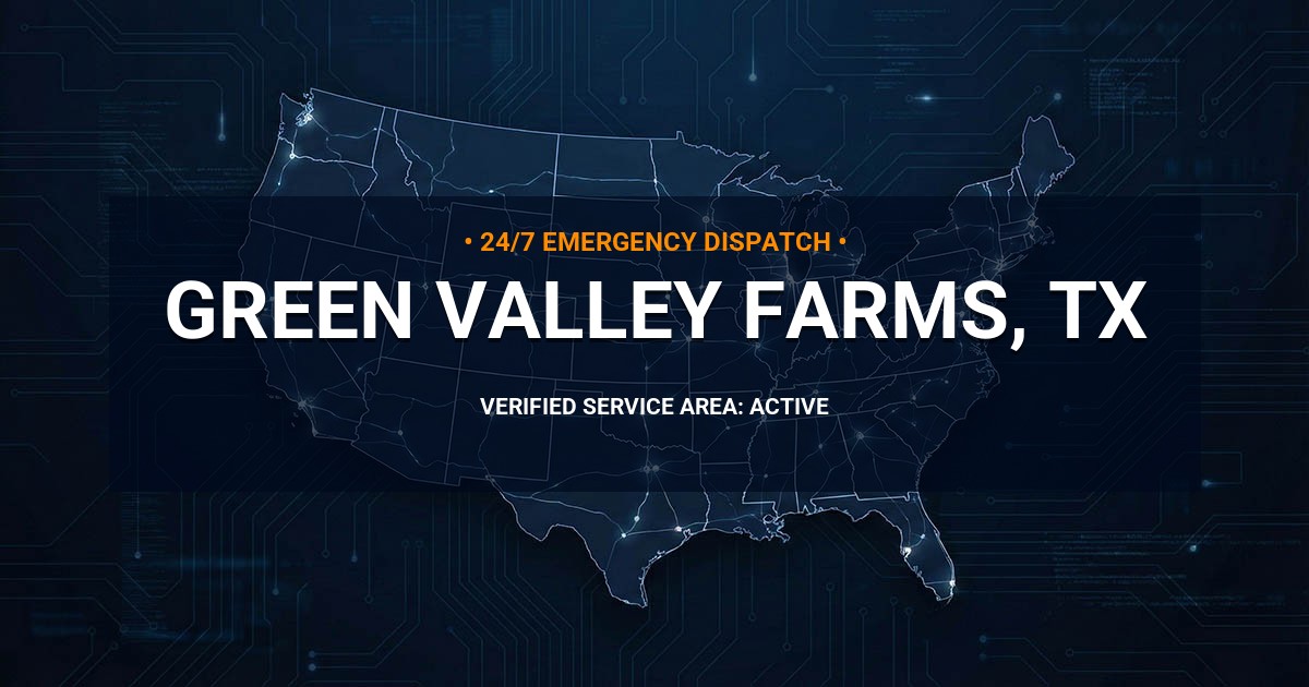 Emergency Plumbing Dispatch Map for Plumbing Services: Green Valley Farms, TX
