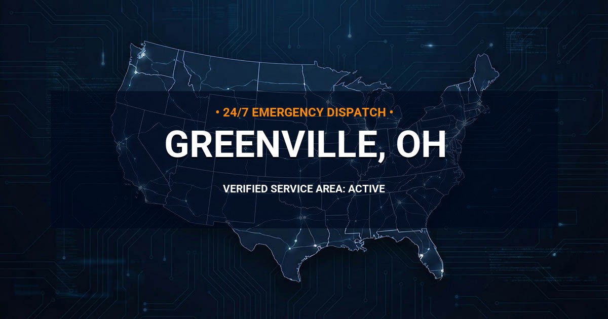 Emergency Plumbing Dispatch Map for Plumbing Services: Greenville, OH