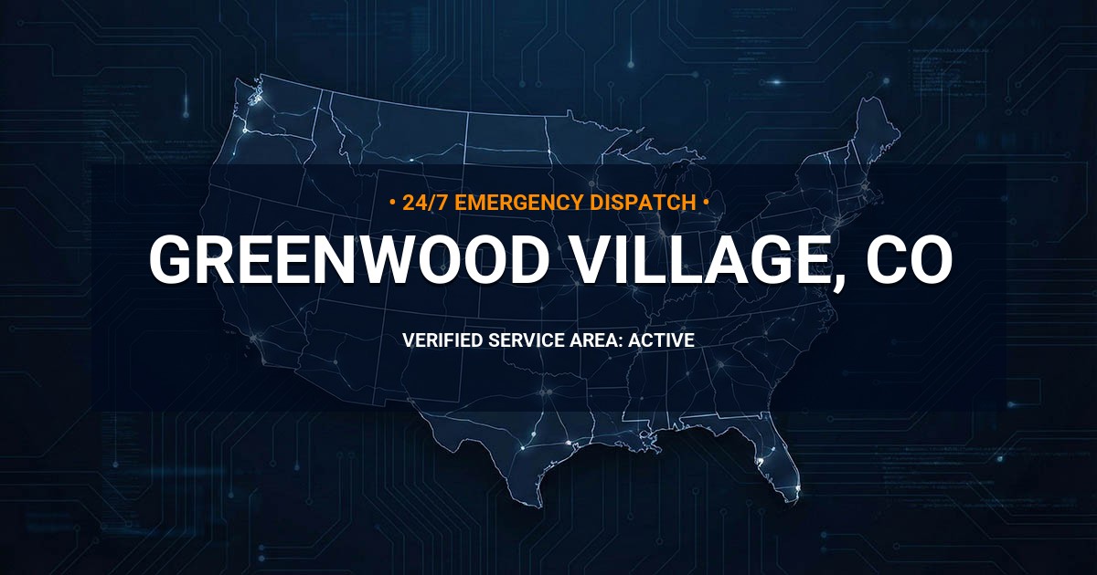 Emergency Plumbing Dispatch Map for Plumbing Services: Greenwood Village, CO