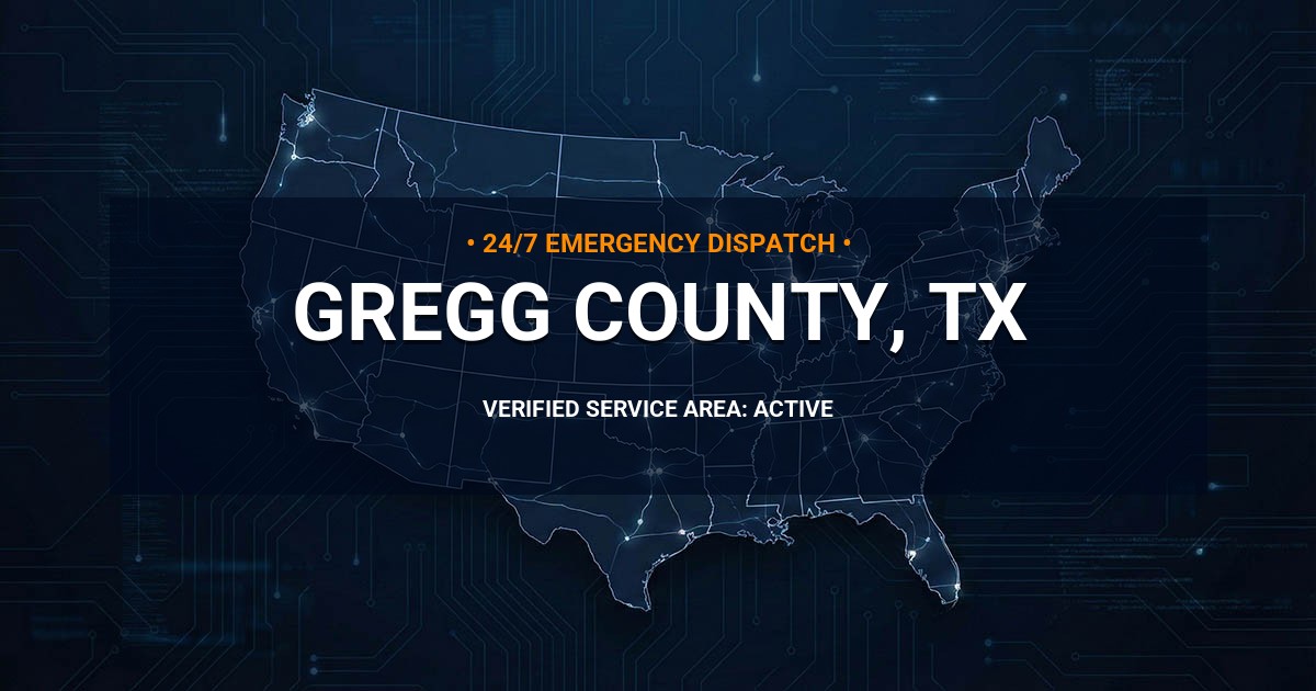 Emergency Plumbing Dispatch Map for Gregg County Plumbing Logistics