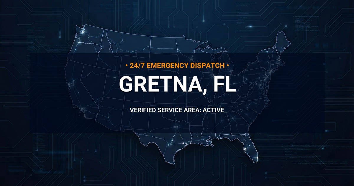 Emergency Plumbing Dispatch Map for Plumbing Services: Gretna, FL