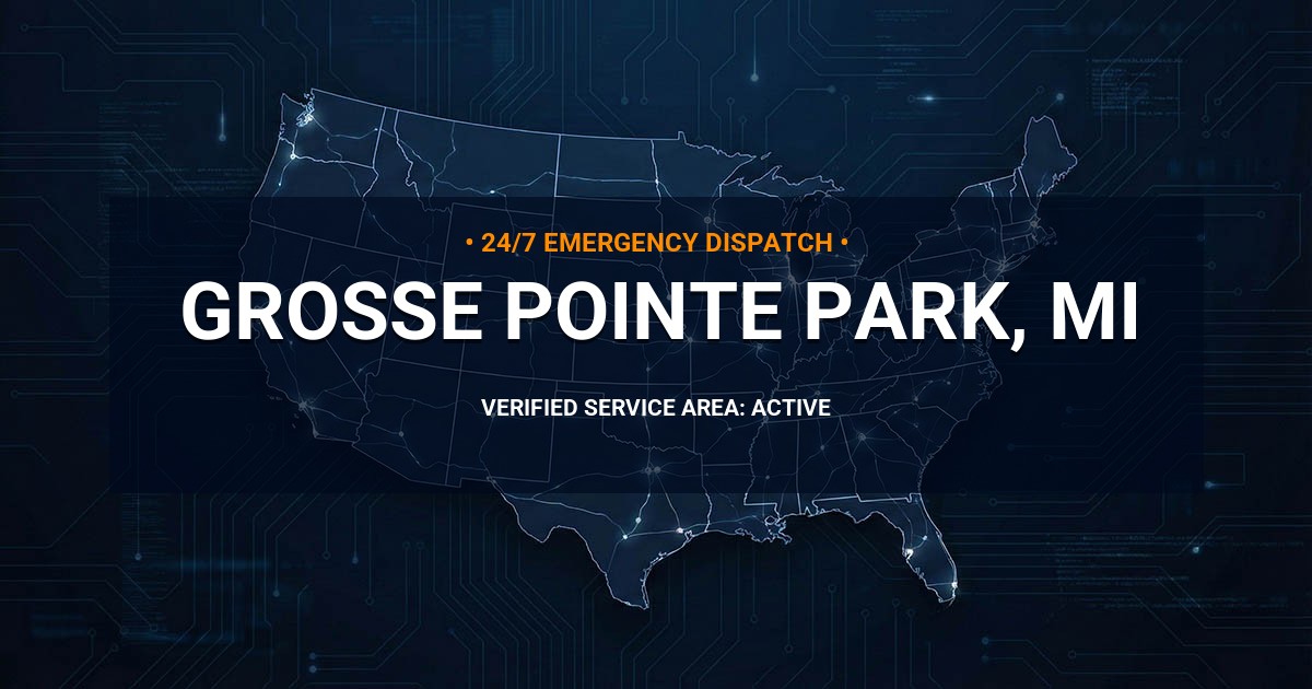 Emergency Plumbing Dispatch Map for Plumbing Services: Grosse Pointe Park, MI