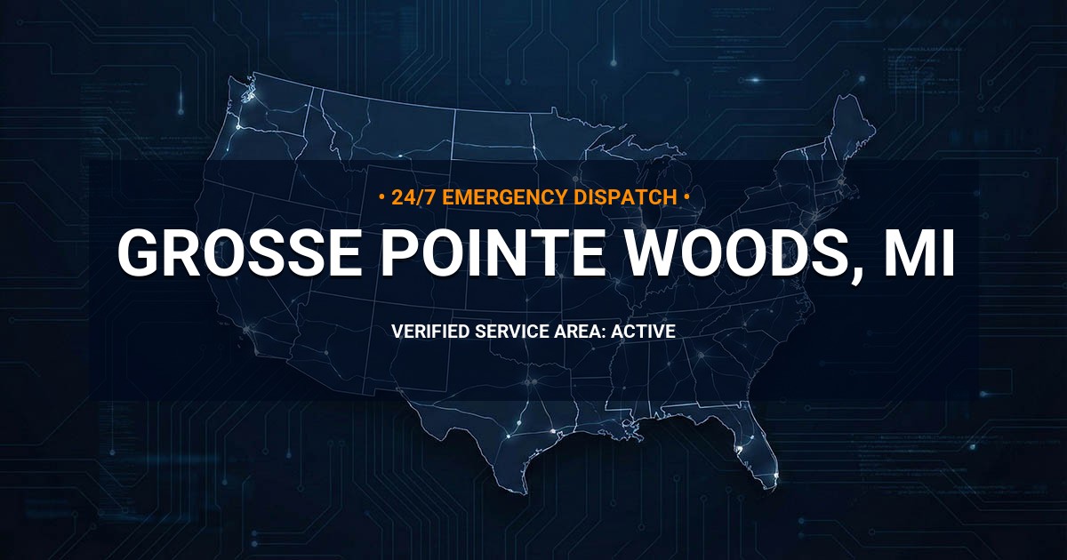 Emergency Plumbing Dispatch Map for Plumbing Services: Grosse Pointe Woods, MI