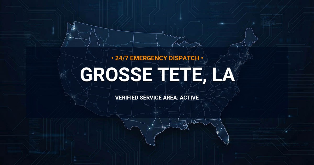 Emergency Plumbing Dispatch Map for Plumbing Services: Grosse Tete, LA