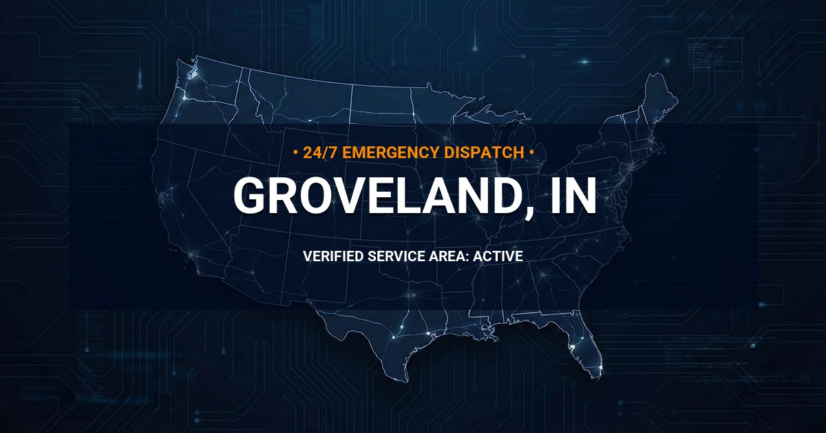 Emergency Plumbing Dispatch Map for Plumbing Services: Groveland, IN