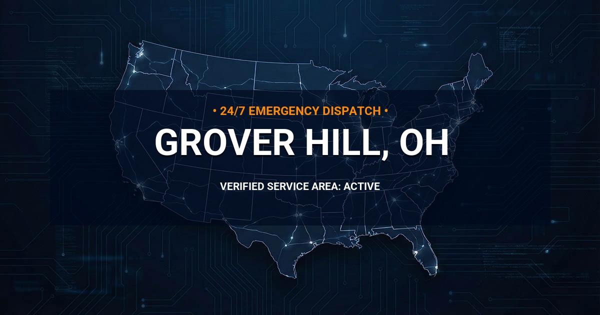 Emergency Plumbing Dispatch Map for Plumbing Services: Grover Hill, OH