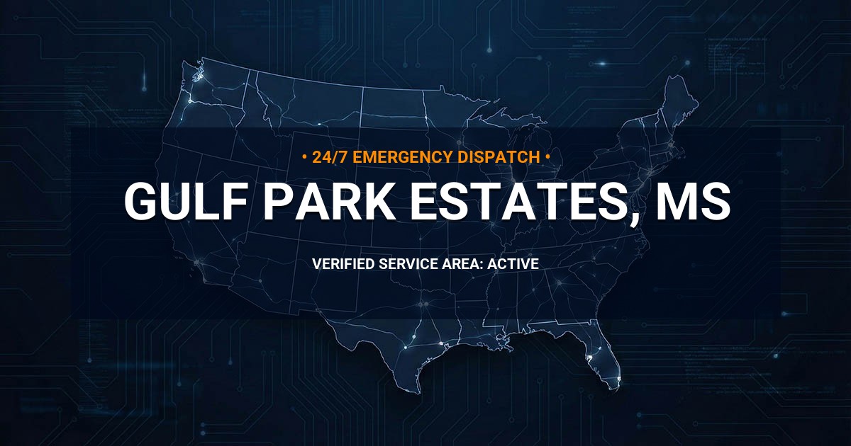 Emergency Plumbing Dispatch Map for Plumbing Services: Gulf Park Estates, MS