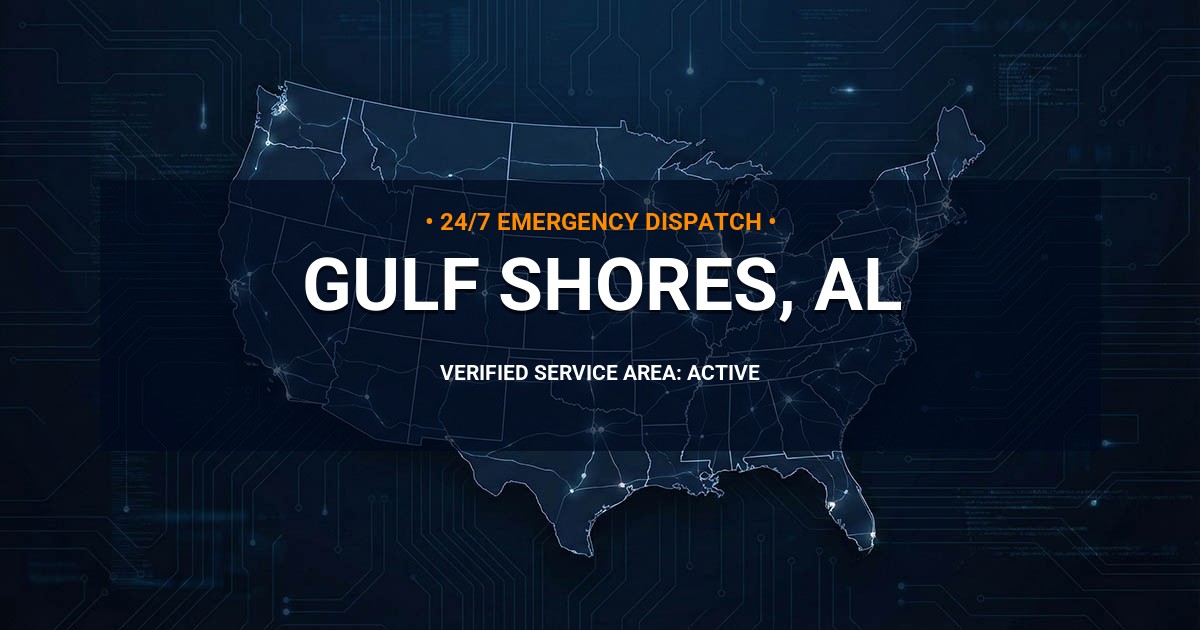 Emergency Plumbing Dispatch Map for Plumbing Services: Gulf Shores, AL