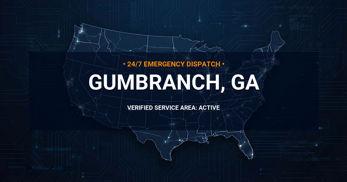 Emergency Plumbing Dispatch Map for Plumbing Services: Gumbranch, GA