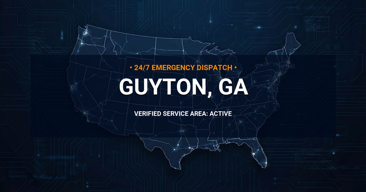 Emergency Plumbing Dispatch Map for Plumbing Services: Guyton, GA