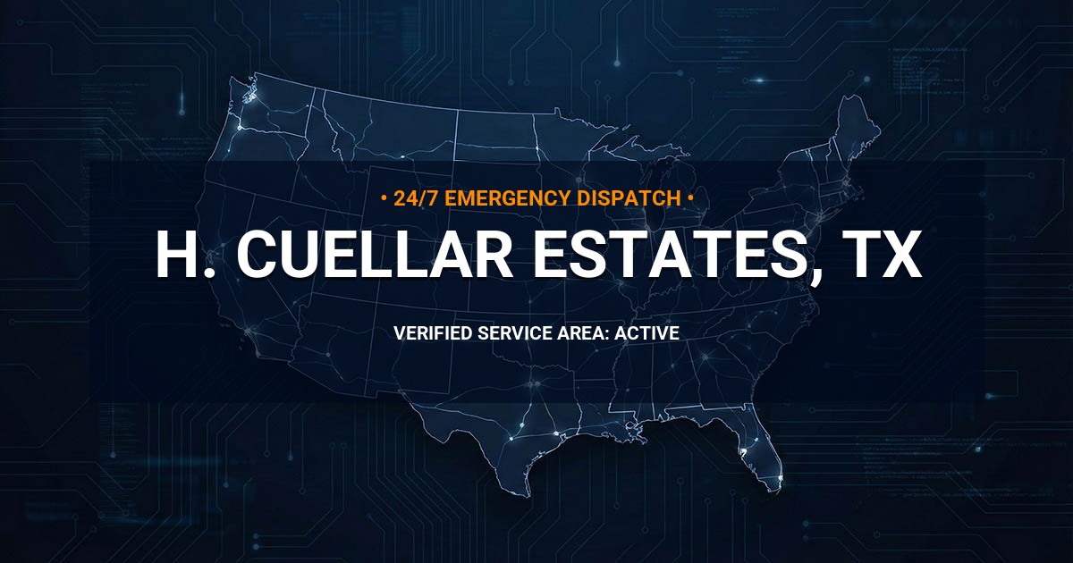 Emergency Plumbing Dispatch Map for Plumbing Services: H. Cuellar Estates, TX
