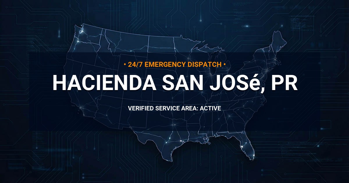 Emergency Plumbing Dispatch Map for Plumbing Services: Hacienda San José, PR