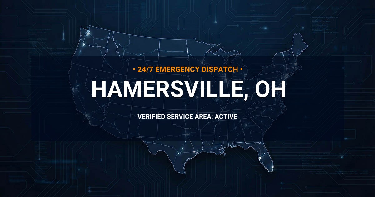 Emergency Plumbing Dispatch Map for Plumbing Services: Hamersville, OH