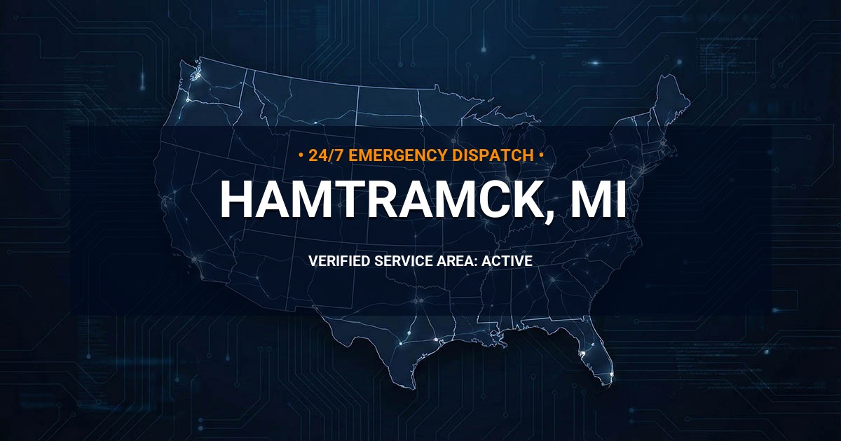 Emergency Plumbing Dispatch Map for Plumbing Services: Hamtramck, MI