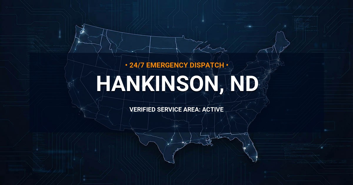 Emergency Plumbing Dispatch Map for Plumbing Services: Hankinson, ND