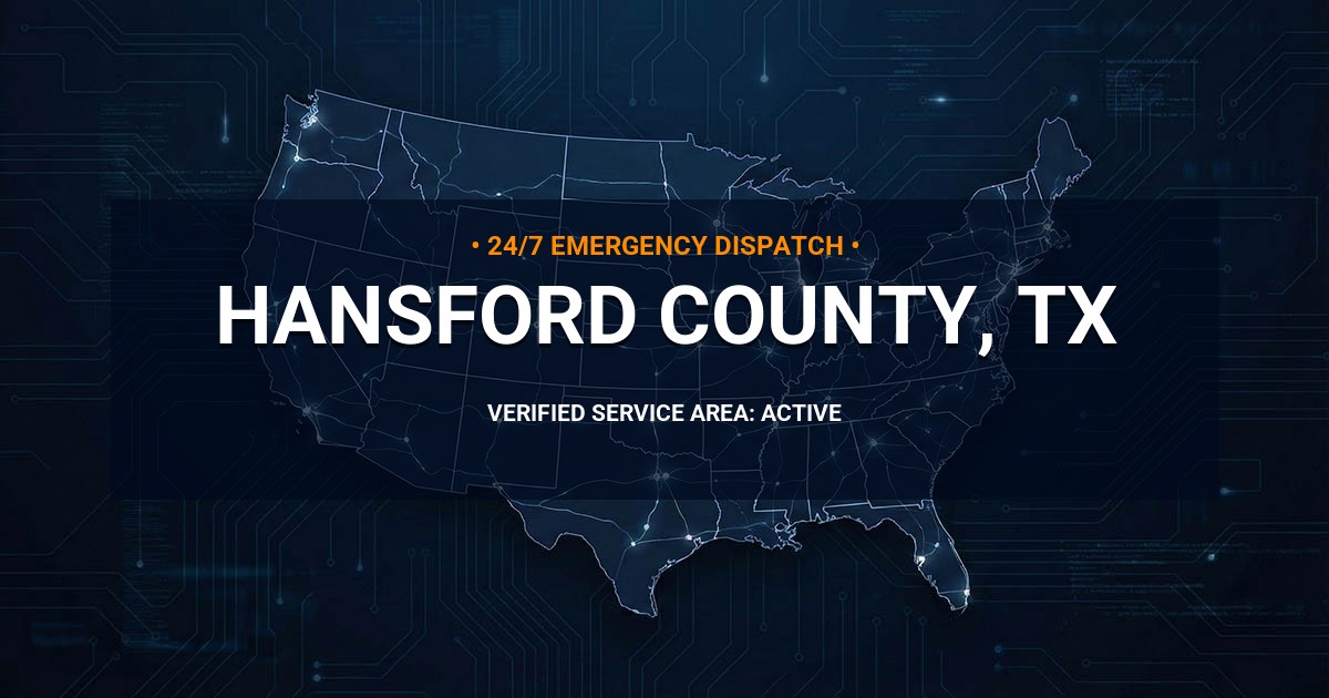 Emergency Plumbing Dispatch Map for Hansford County Plumbing Logistics