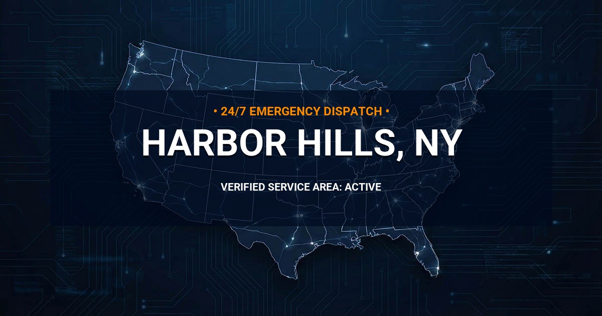 Emergency Plumbing Dispatch Map for Plumbing Services: Harbor Hills, NY