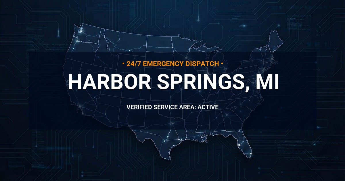 Emergency Plumbing Dispatch Map for Plumbing Services: Harbor Springs, MI