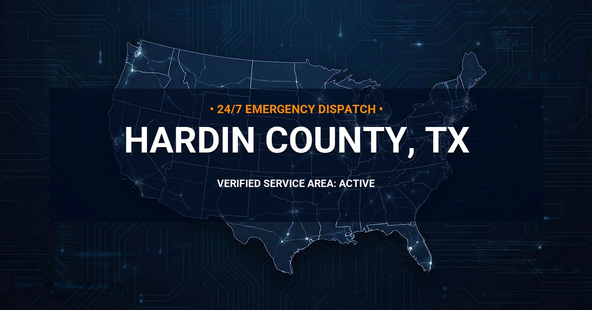 Emergency Plumbing Dispatch Map for Hardin County Plumbing Logistics