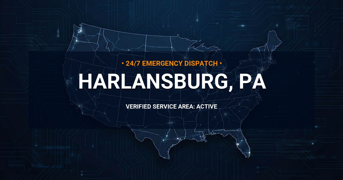 Emergency Plumbing Dispatch Map for Plumbing Services: Harlansburg, PA