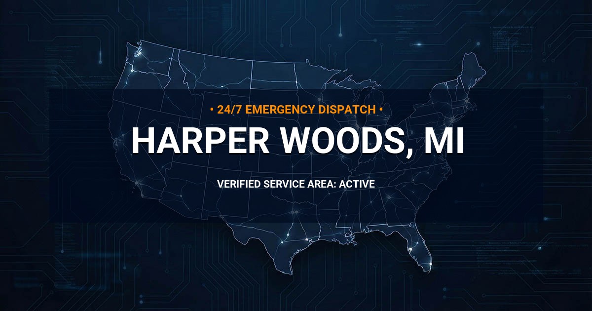 Emergency Plumbing Dispatch Map for Plumbing Services: Harper Woods, MI