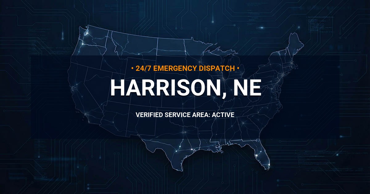 Emergency Plumbing Dispatch Map for Plumbing Services: Harrison, NE