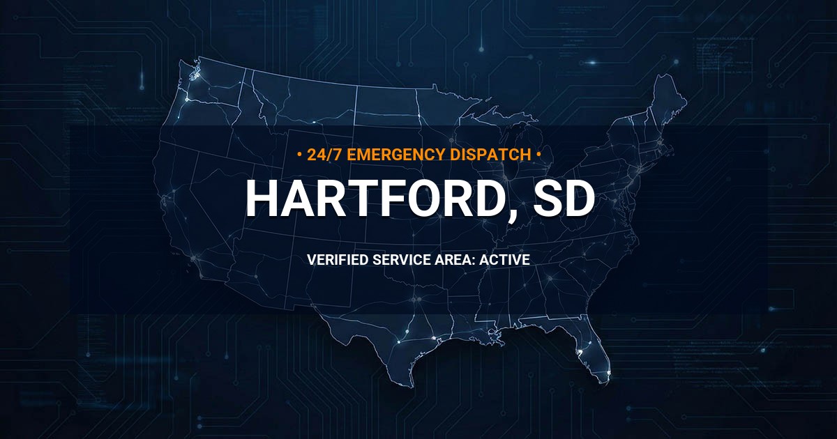 Emergency Plumbing Dispatch Map for Plumbing Services: Hartford, SD