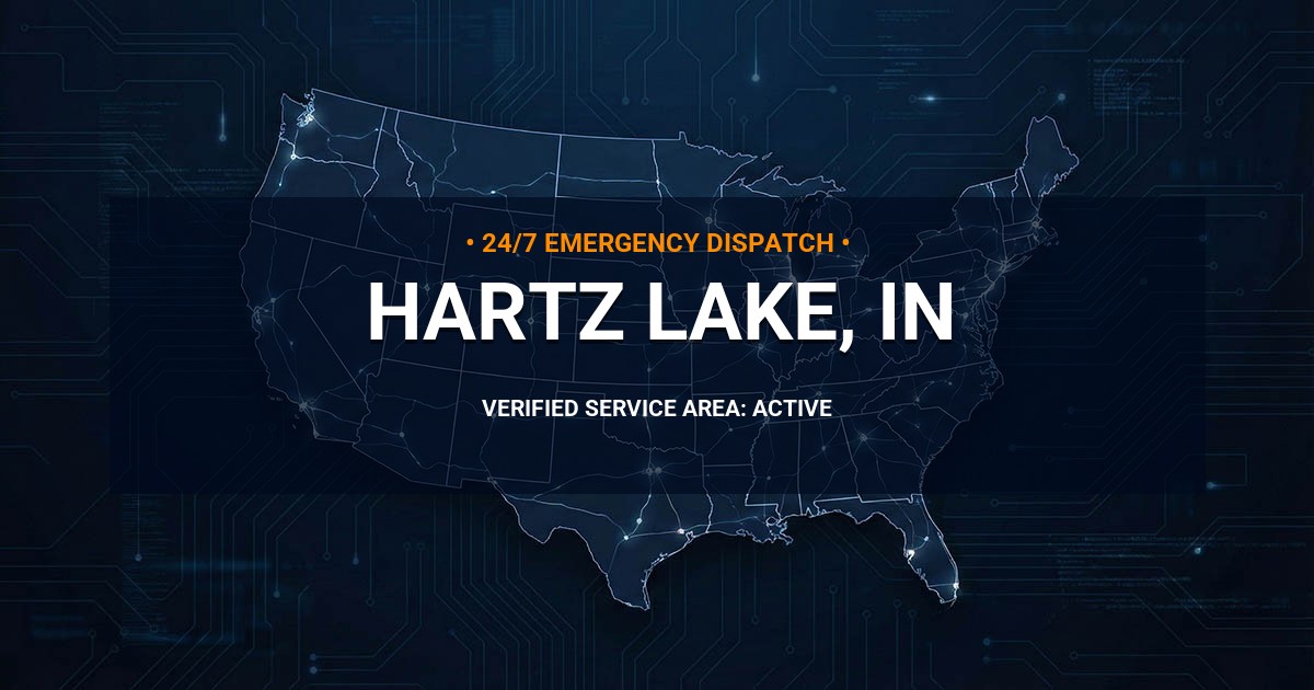 Emergency Plumbing Dispatch Map for Plumbing Services: Hartz Lake, IN