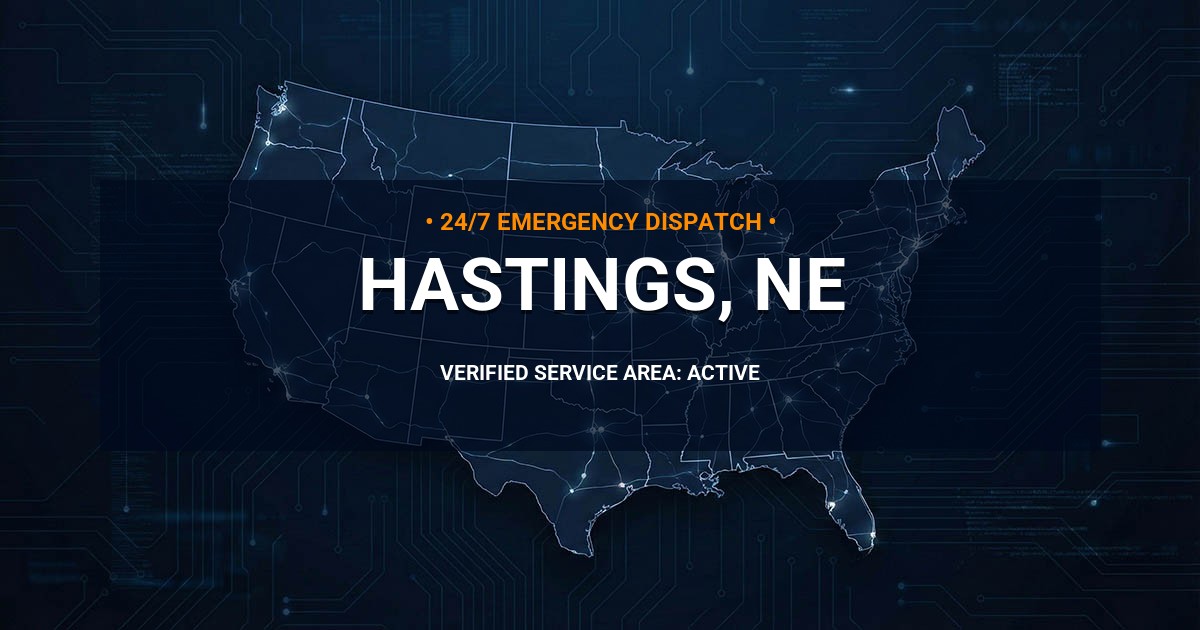 Emergency Plumbing Dispatch Map for Plumbing Services: Hastings, NE