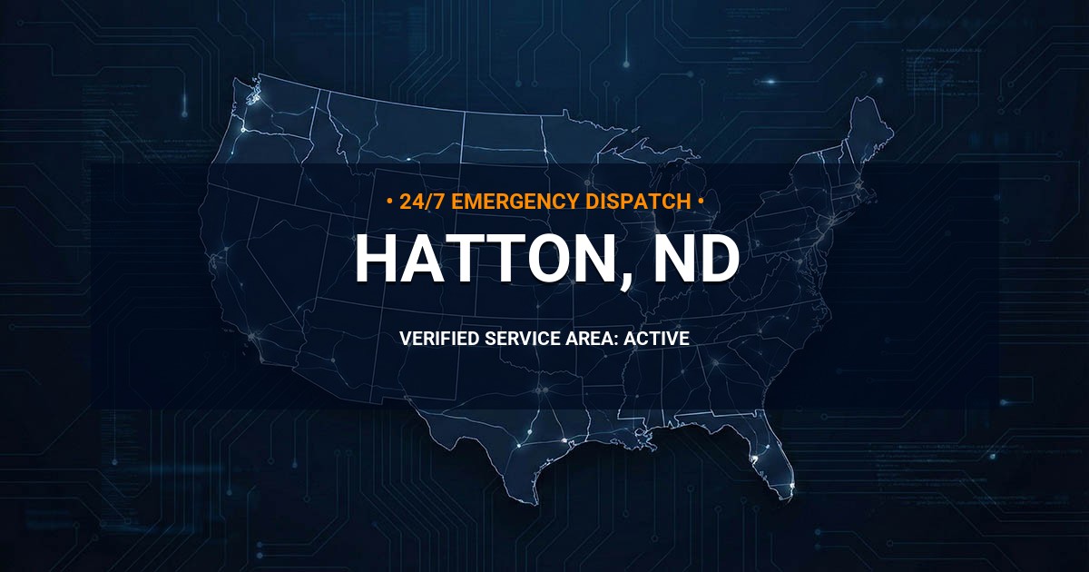 Emergency Plumbing Dispatch Map for Plumbing Services: Hatton, ND