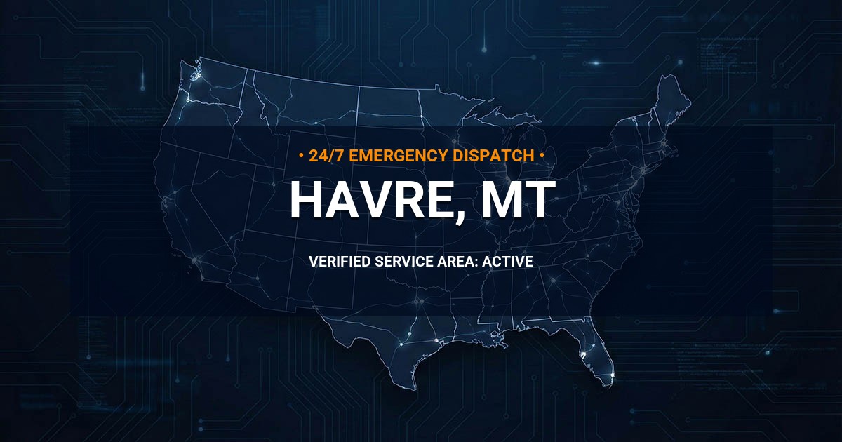 Emergency Plumbing Dispatch Map for Plumbing Services: Havre, MT