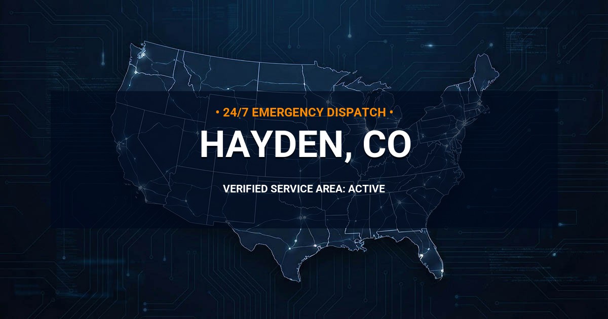 Emergency Plumbing Dispatch Map for Plumbing Services: Hayden, CO