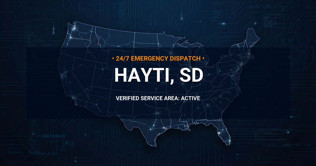 Emergency Plumbing Dispatch Map for Plumbing Services: Hayti, SD