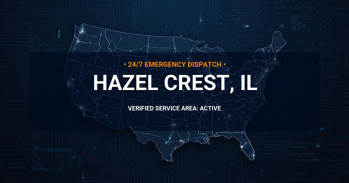 Emergency Plumbing Dispatch Map for Plumbing Services: Hazel Crest, IL
