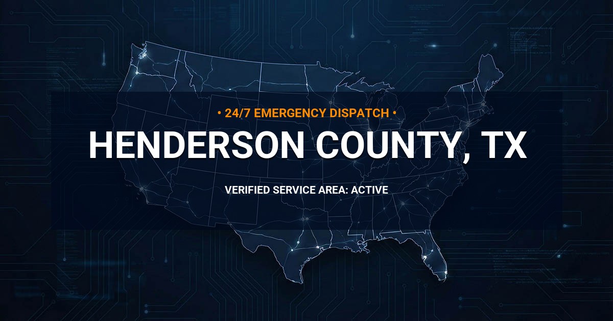 Emergency Plumbing Dispatch Map for Henderson County Plumbing Logistics