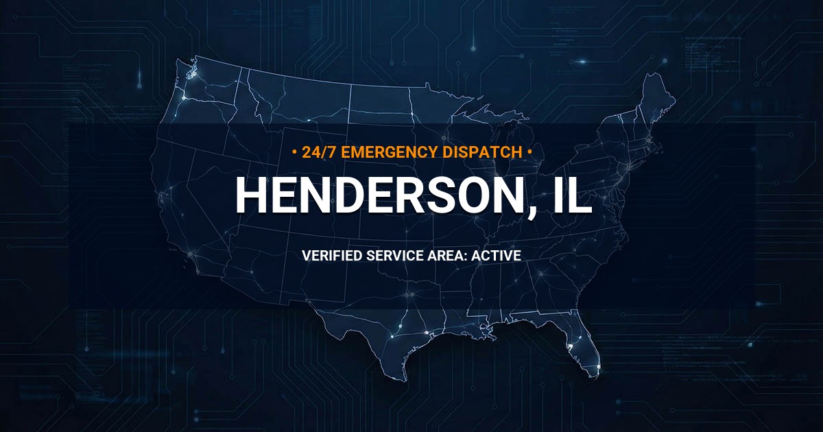 Emergency Plumbing Dispatch Map for Plumbing Services: Henderson, IL