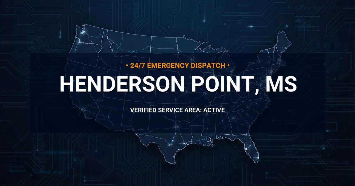 Emergency Plumbing Dispatch Map for Plumbing Services: Henderson Point, MS