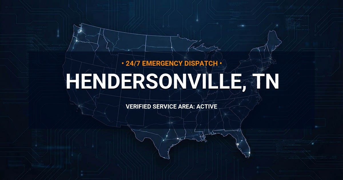 Emergency Plumbing Dispatch Map for Plumbing Services: Hendersonville, TN